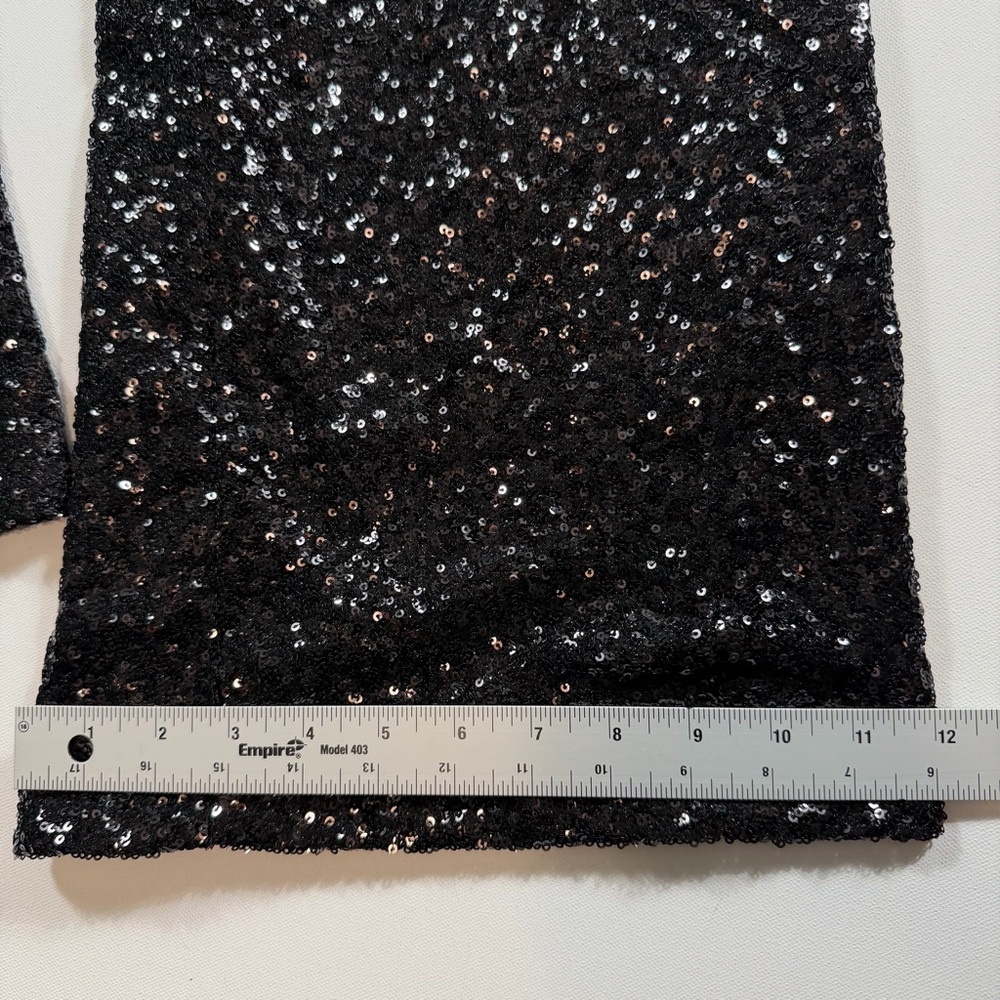 Banana Republic Glam Black Sequin Wide-Leg Pants M NWT Cocktail Glam Disco - Picture 10 of 13
